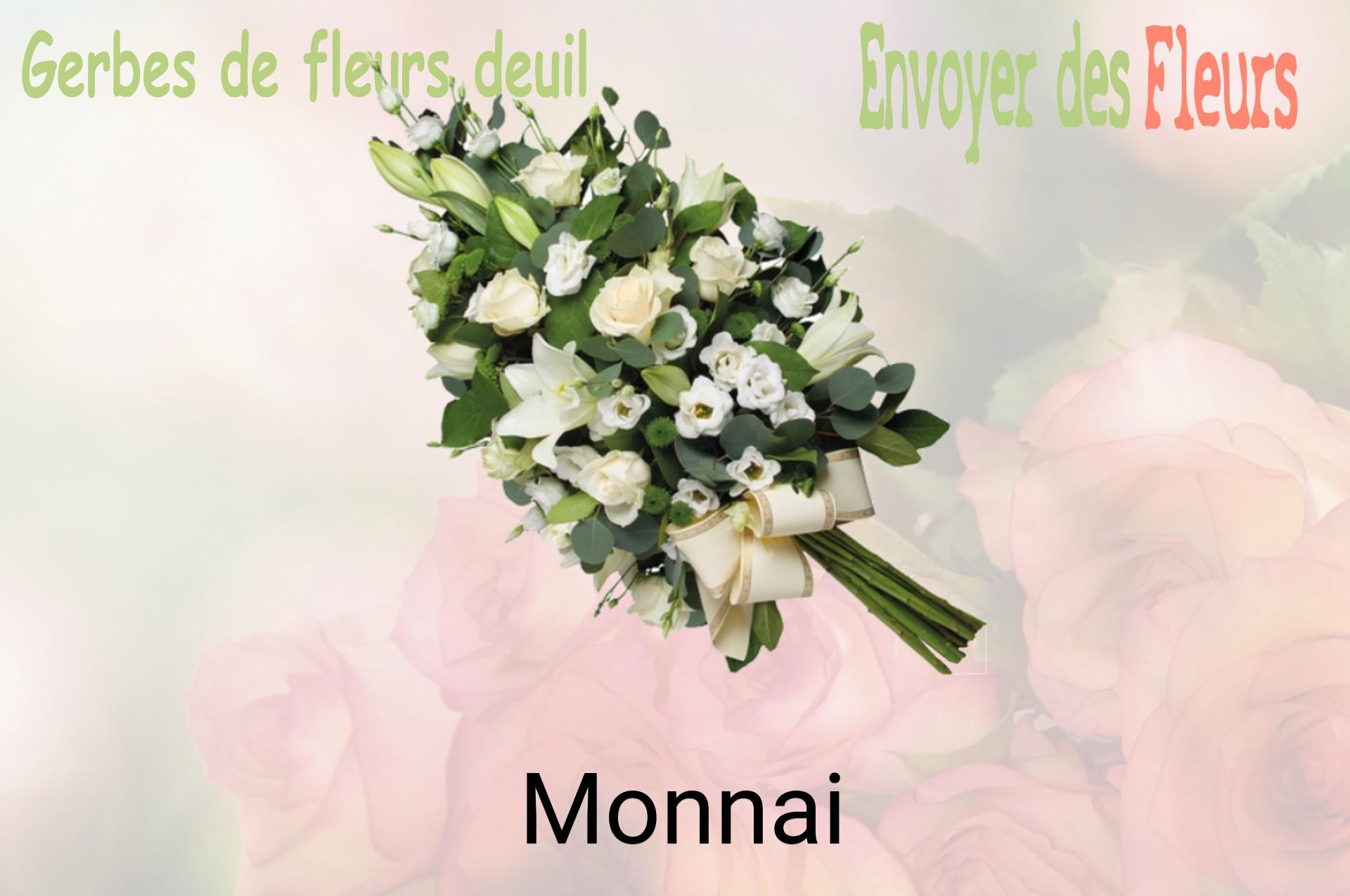 Gerbe de fleurs de deuil livrée à Monnai